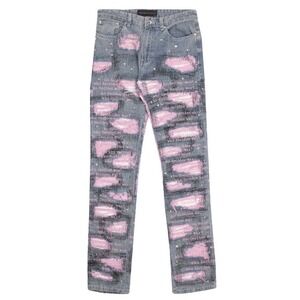 NEW Who Decides War Amplified Scripture 38x34‎ Pink Distressed Ripped Carpenter